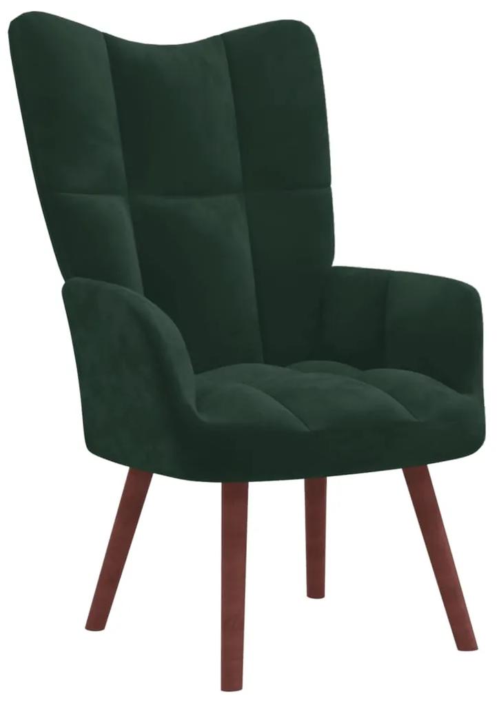 328053 vidaXL Cadeira de descanso veludo verde-escuro