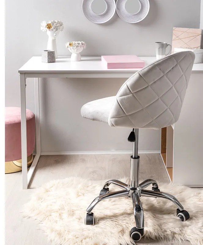Cadeira Vint Veludo Office - Cinza