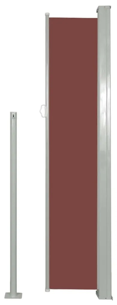 Toldo lateral retrátil para pátio 160x300 cm castanho