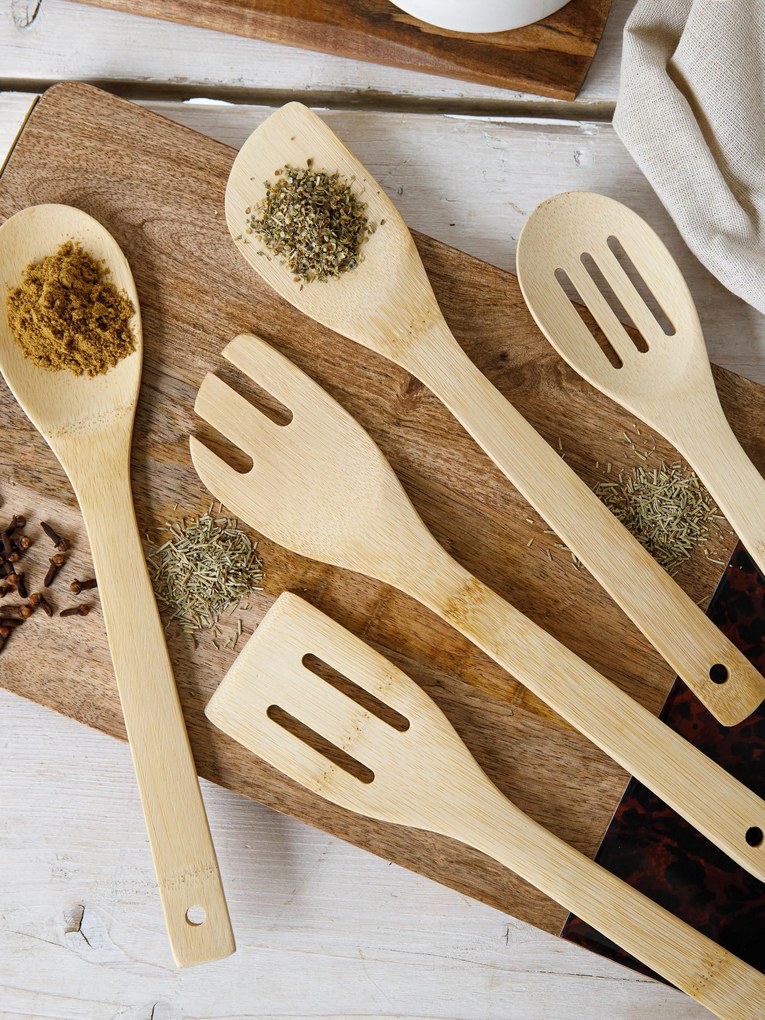 Utensílios de cozinha em bambu Grodi, 5 uni.