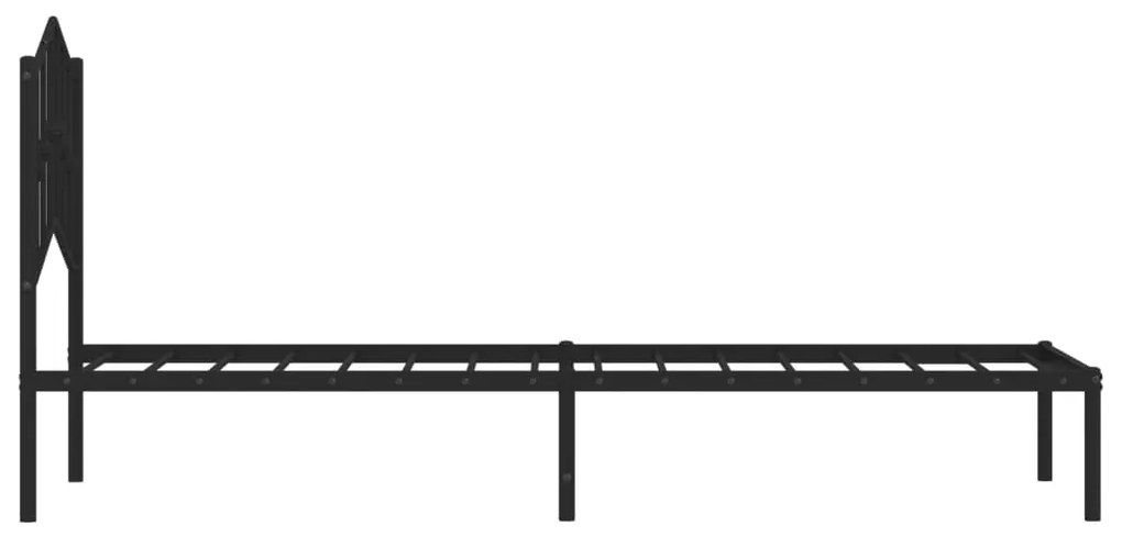 Estrutura de cama com cabeceira 90x190 cm metal preto