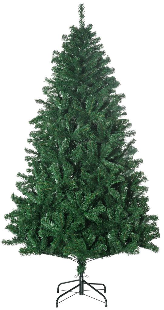 HOMCOM Árvore de Natal 180 cm com 1000 Ramos de PVC e Suporte de Aço Decoração de Natal para Interior Verde | Aosom Portugal