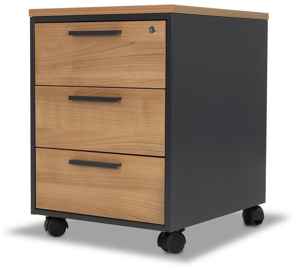 Bloco de Gavetas Rodado com Frentes em Melamina 438x530x580 mm - Endow