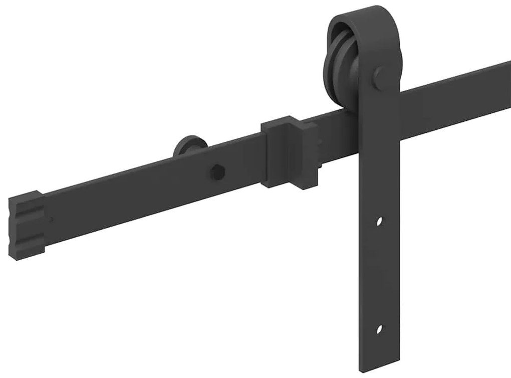 Kit de ferragens para porta deslizante 200 cm aço preto