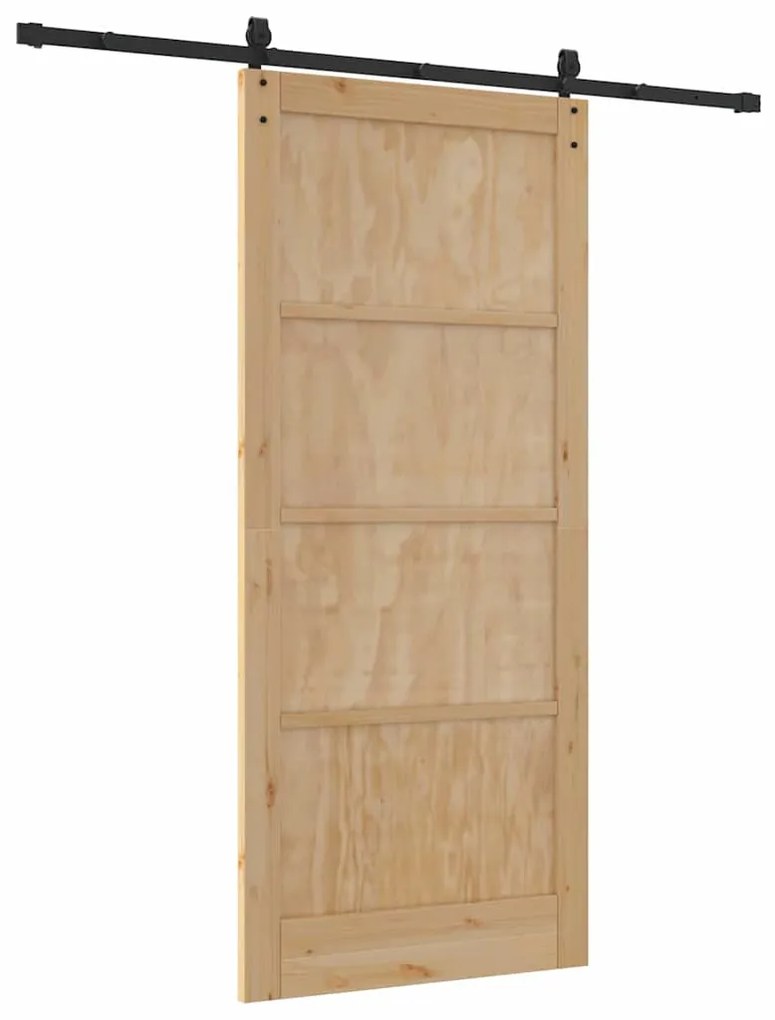 Porta Deslizante vidaXL com Conjunto de Hardware 93x211 cm Madeira Sól