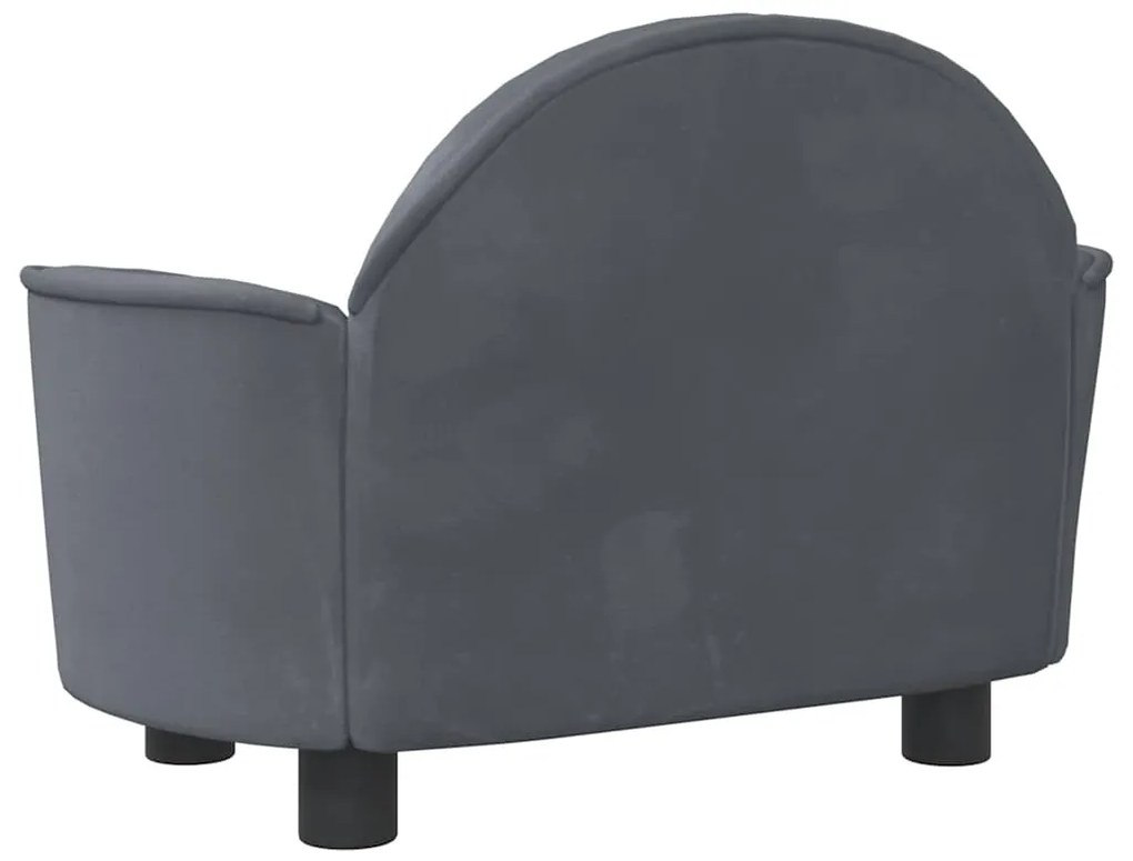 Cama para cães 66x40x45 cm veludo cinzento-escuro