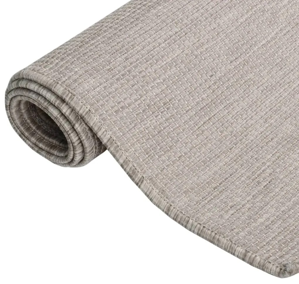 Tapete de tecido plano p/ exterior 80x150 cm cinza-acastanhado