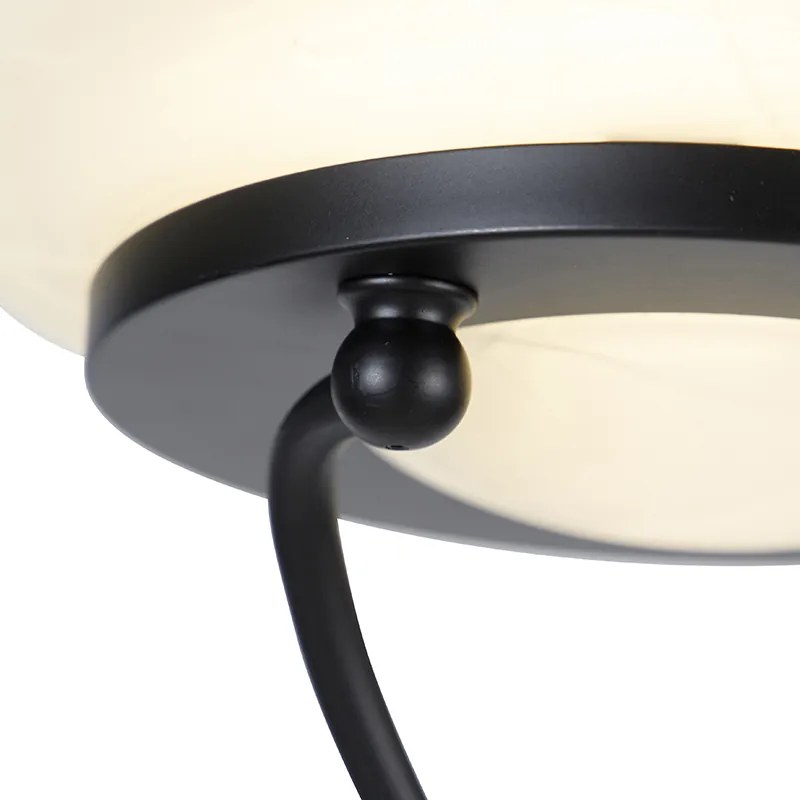 Candeeiro de pé preto com luz de leitura incl. LED e dimmer Dim to Warm - Empoli Moderno
