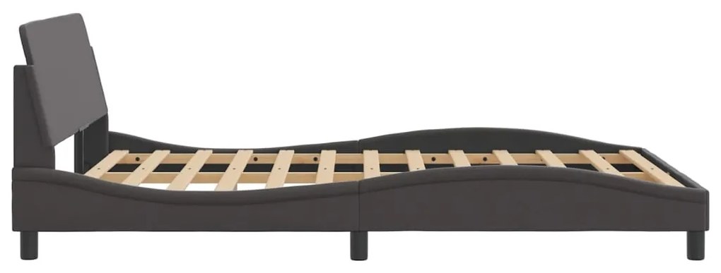 Estrutura cama c/ cabeceira 120x200cm couro artificial cinzento
