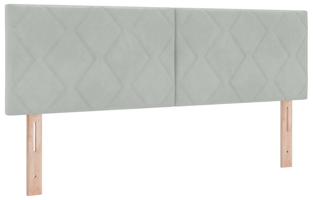 Cama Box com Colchão e Luz LED Cinza Claro 140x200 cm Veludo