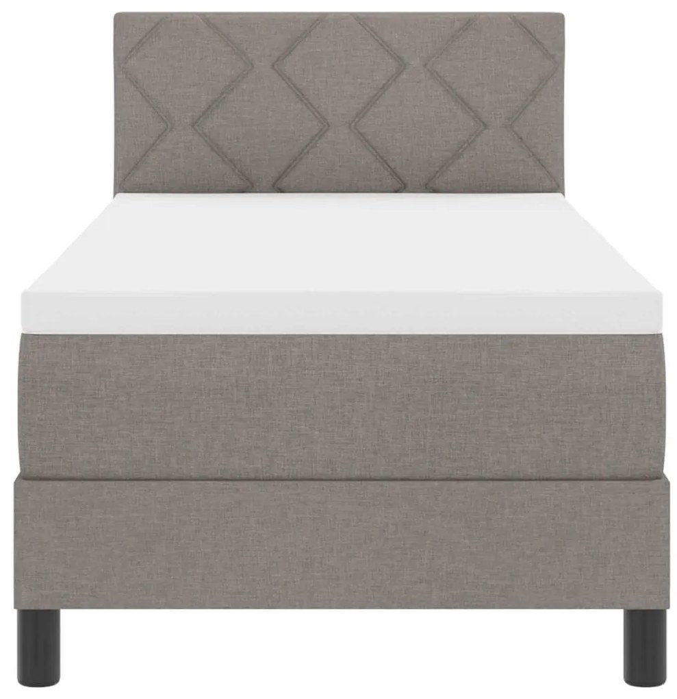 Cama Box Spring com Colchão Taupe 80x200 cm Tecido
