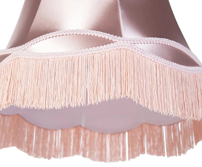 Abajur de Seda Rosa 45 cm - Granny Retro