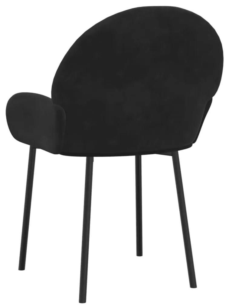 Cadeiras de jantar 2 pcs veludo preto