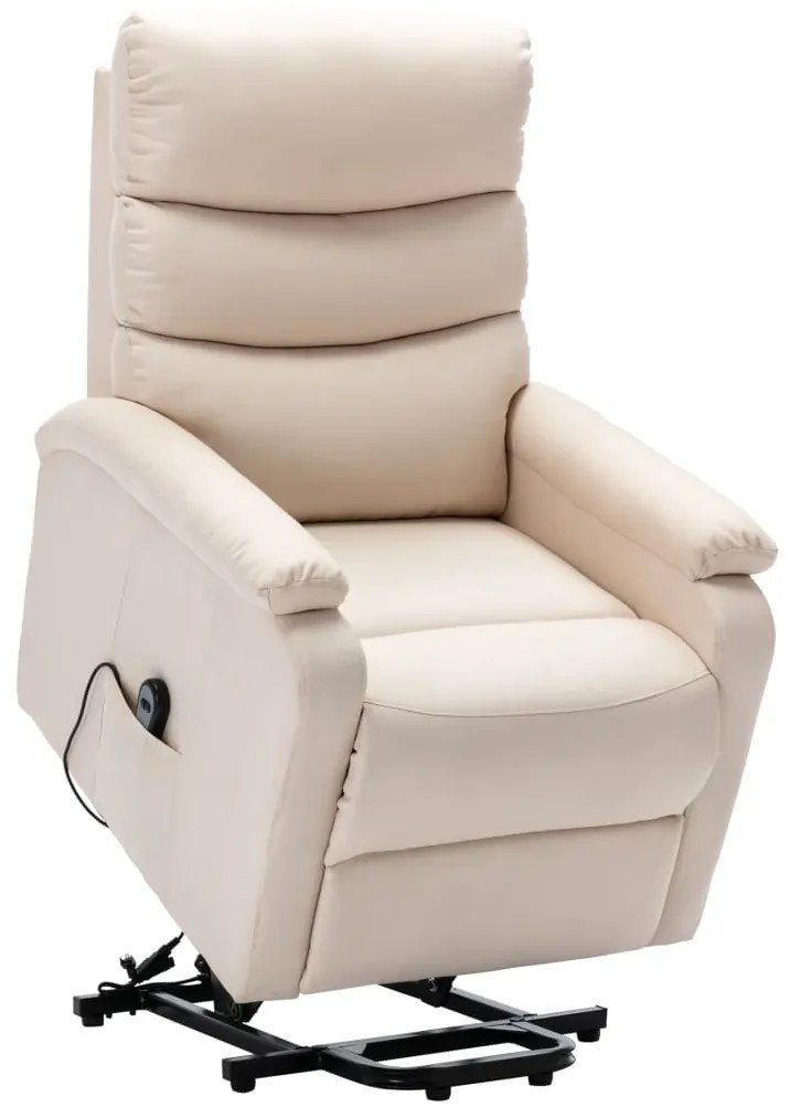 vidaXL Poltrona elevatória tecido cor creme
