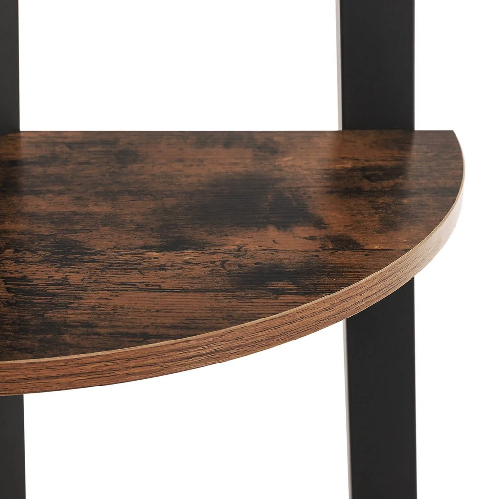 Estante de canto de design industrial 5 prateleiras 32,5 x 159 x 34 cm Castanho Vintage