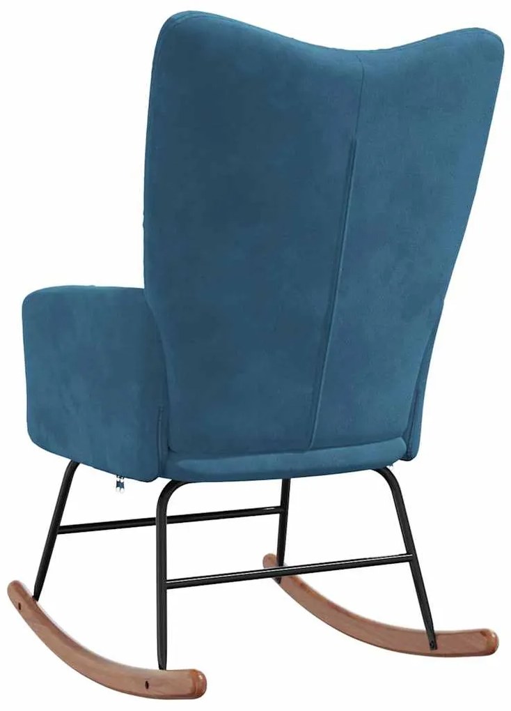 Cadeira de baloiço veludo azul