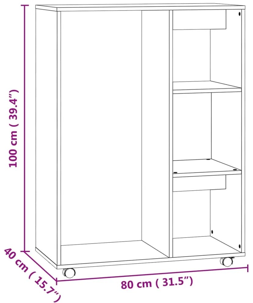 Roupeiro 80x40x110 cm derivados de madeira cinzento cimento