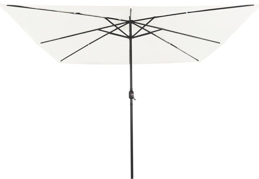 Parasol Quadrado para Jardim com Luzes LED 295x245 cm Branco Areia