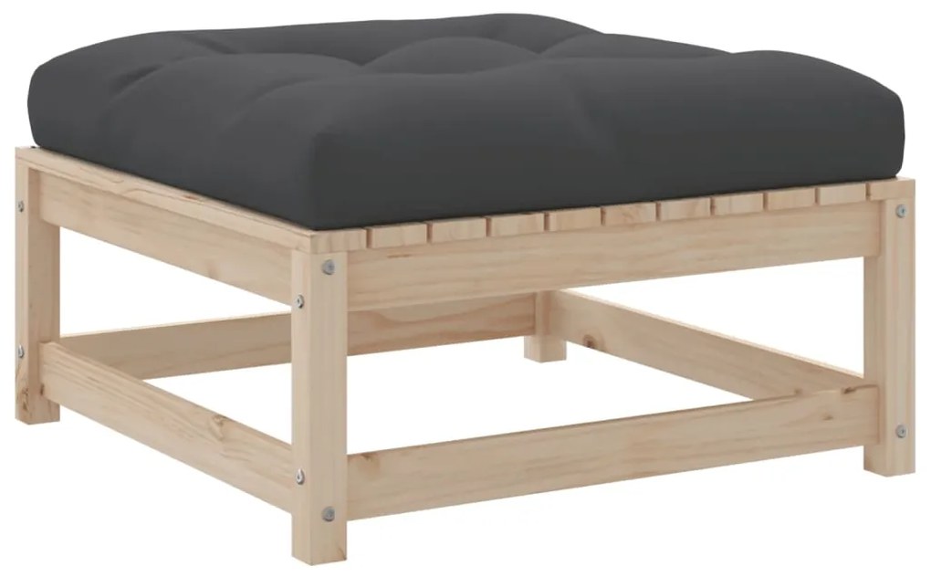 7 pcs conjunto sofás de jardim com almofadões pinho maciço