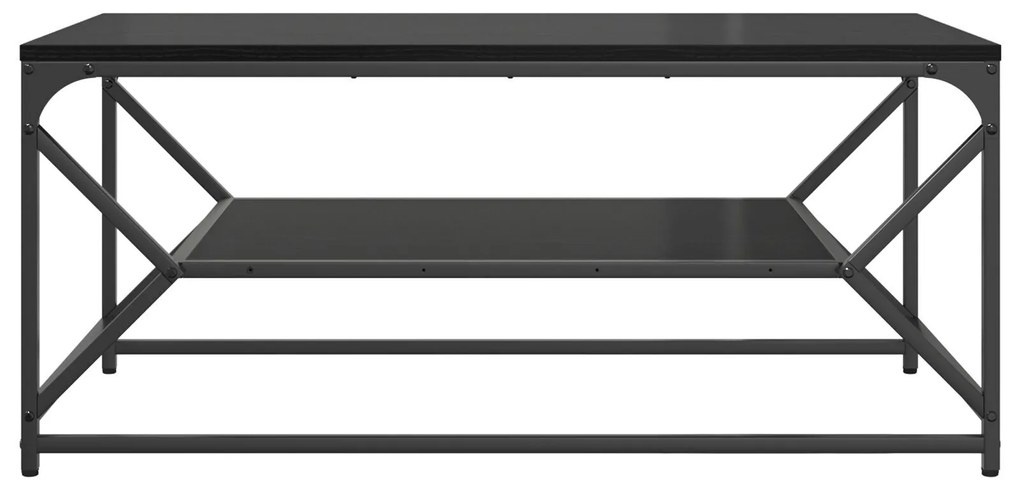 mesa de centro com prateleira Carvalho Preto 90x50x40 cm Madeira Engen