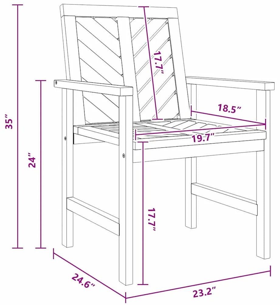 Conjunto de Lounge para Jardim de 4 Peças de Madeira Sólida de Acácia