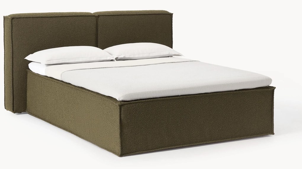 Cama Boxspring em bouclé Lennon