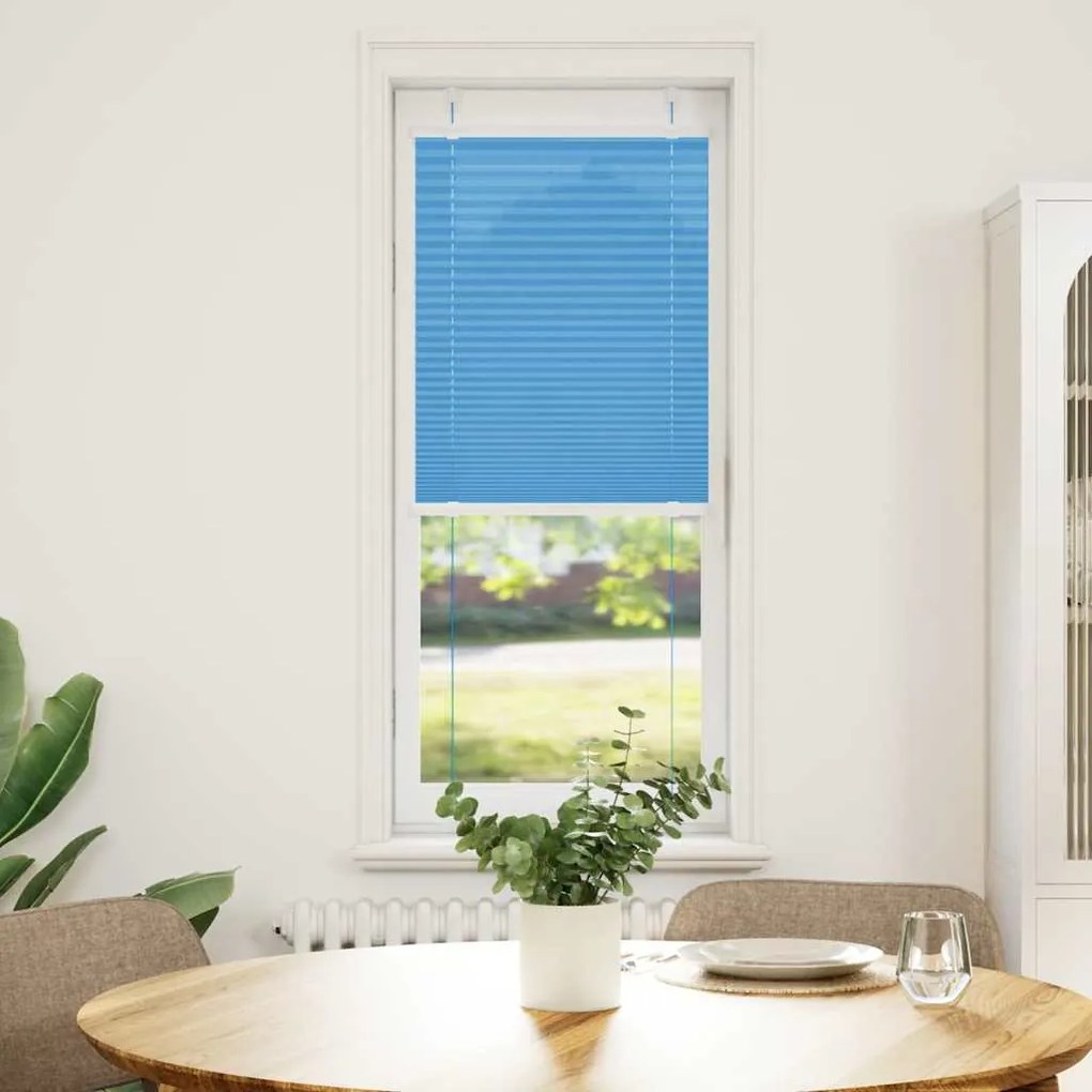 Azul Plissada Cega 50x100 cm Largura Tecido 49,4 cm Poliéster