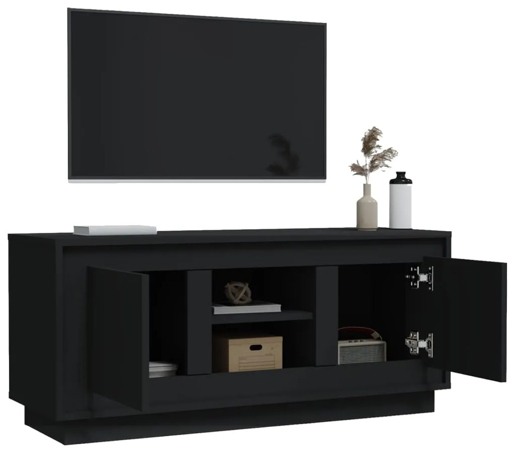 Móvel para TV 102x35x45 cm madeira processada preto