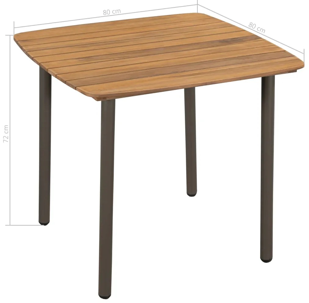 3 pcs conjunto de jantar para jardim vime PE cinzento