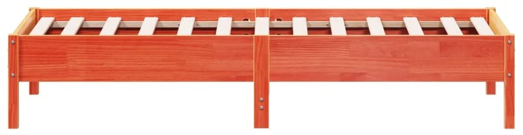 Cama sem colchão 90x190 cm madeira de pinho maciça castanho-mel