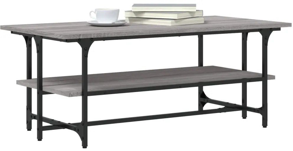 Mesa de centro 100x50x40cm derivados de madeira cinzento sonoma
