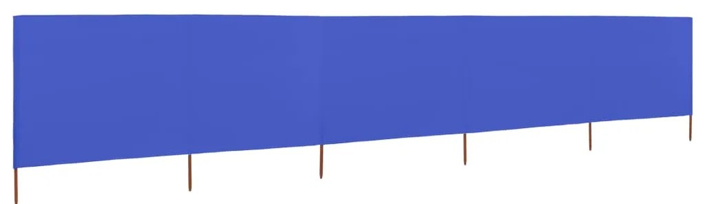 Para-vento com 5 painéis em tecido 600x160 cm azul-ciano