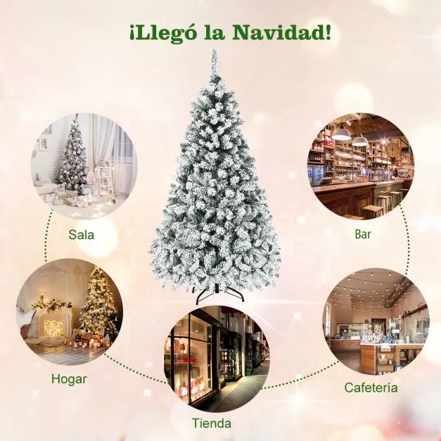 Árvore de Natal de 1,8 m com 600 ramos e 250 luzes LED Ideal para decoração de Natal Branca