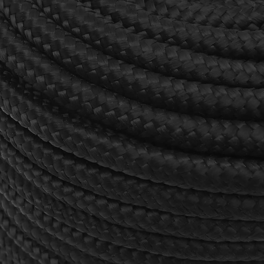 Corda de barco 14 mm 25 m polipropileno preto completo