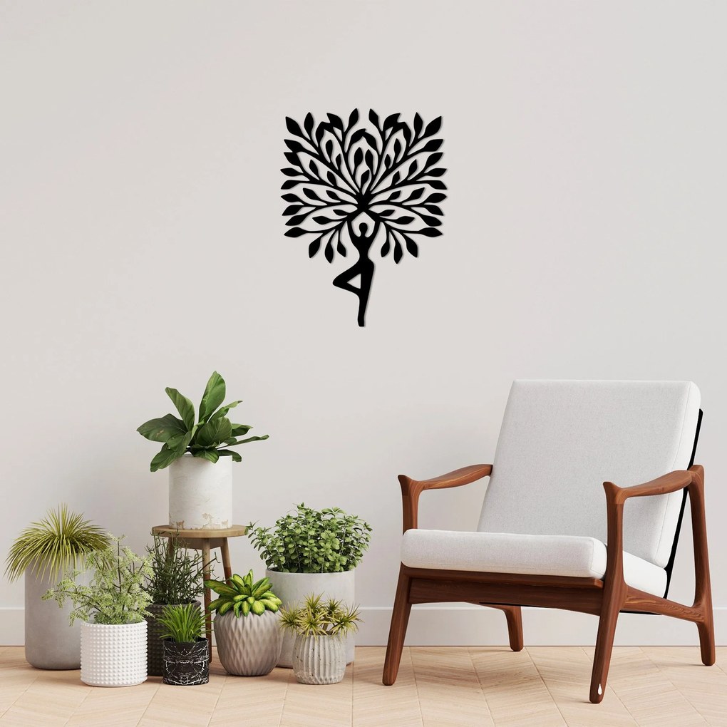 Acessório Decorativo de Parede Yoga 3 – Preto – 53 x 70 cm