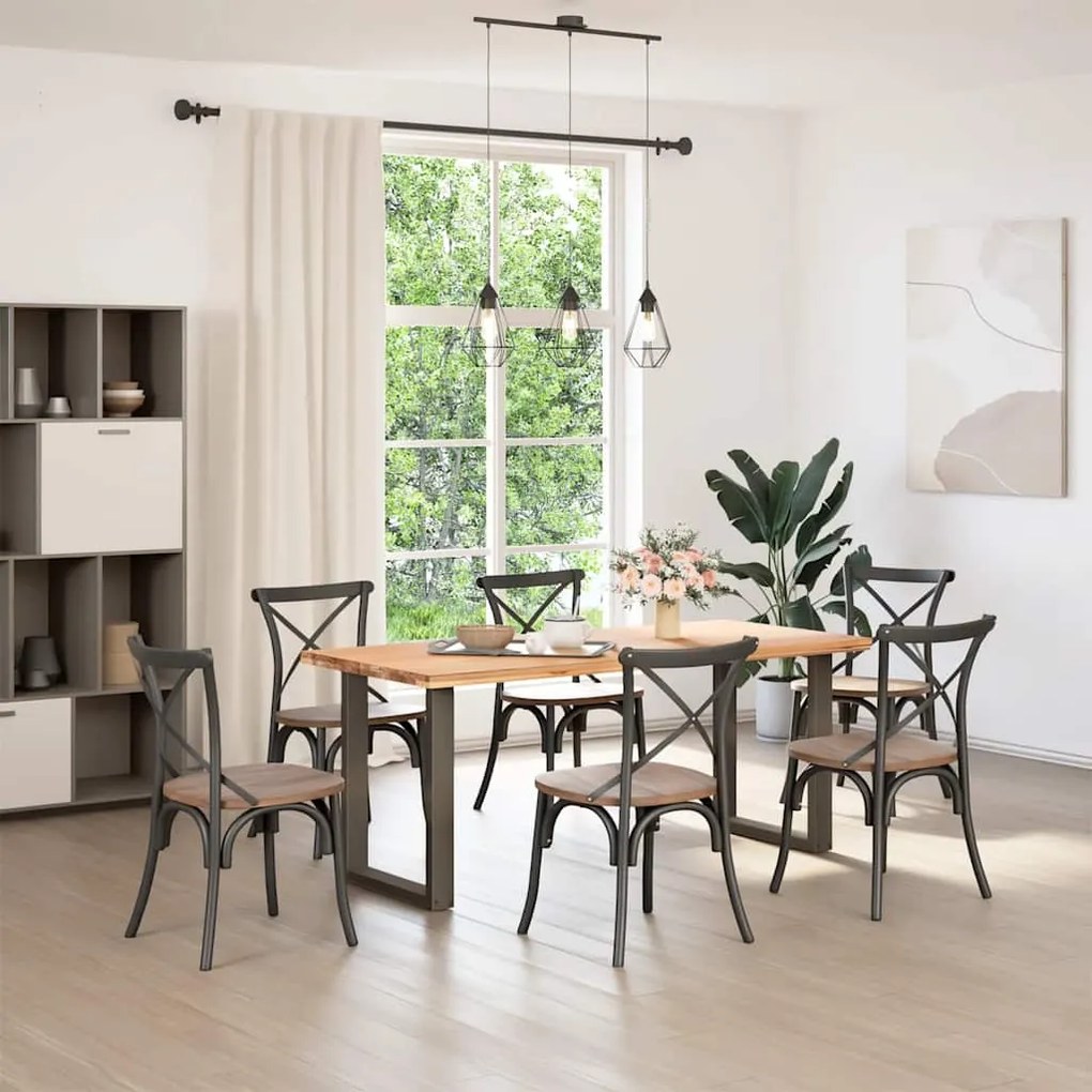Pés para mesa de jantar em formato de U, 2 peças, aço natural, 60x(72-