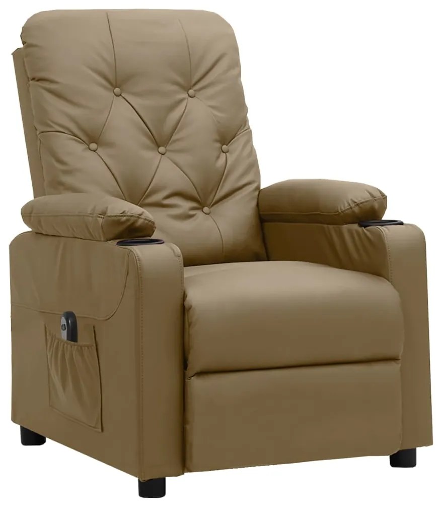 Poltrona reclinável elétrica couro artificial cor cappuccino