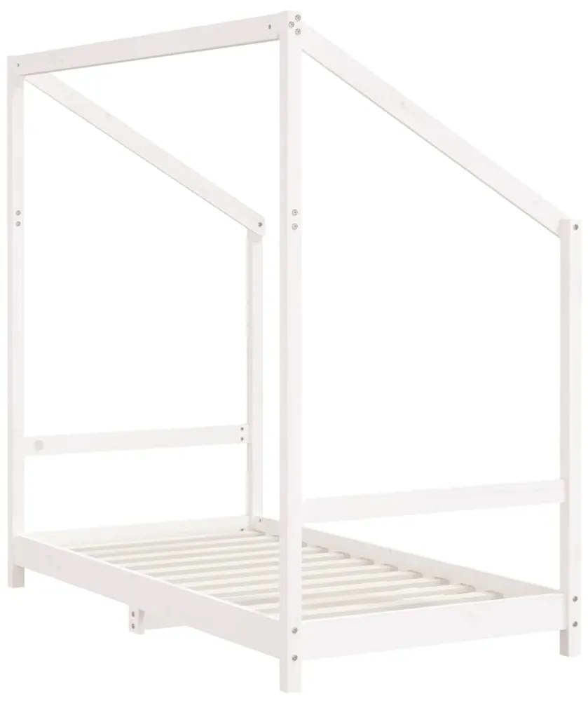 Estrutura de cama infantil 80x160 cm pinho maciço branco