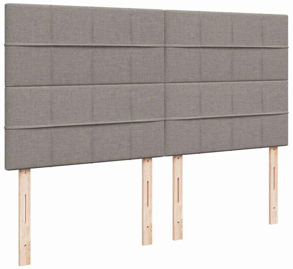 Cama com molas/colchão 200x200 cm tecido castanho-acinzentado