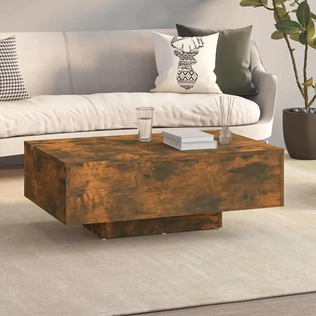815759 vidaXL Mesa de centro 85x55x31 cm derivados de madeira carvalho fumado