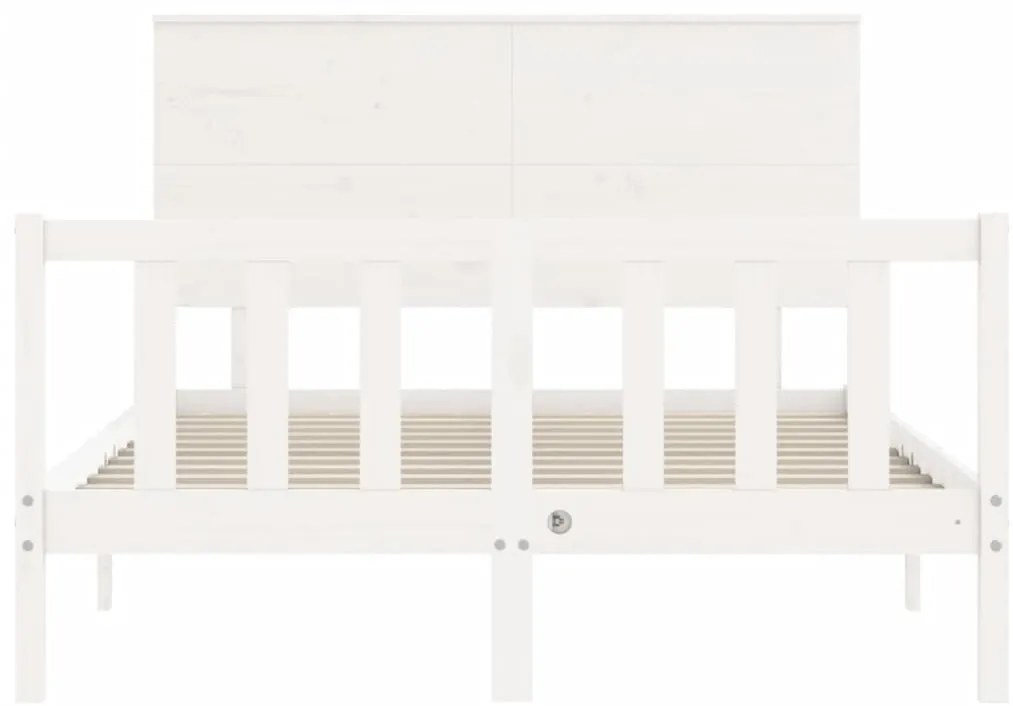 Cama sem colchão 140x190 cm madeira de pinho maciça branco