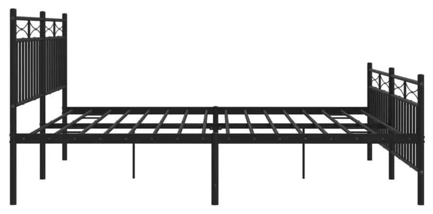 Estrutura de cama com cabeceira e pés 183x213 cm metal preto