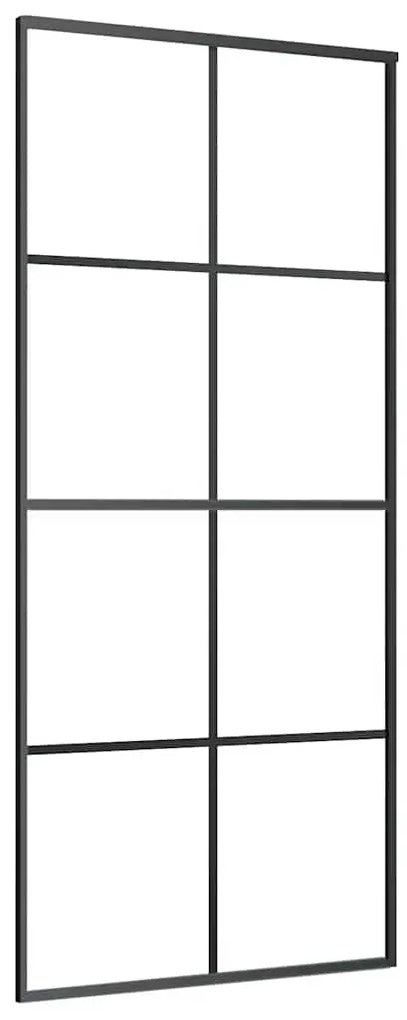 Porta deslizante c/ conj. ferragens 90x205cm vidro ESG preto