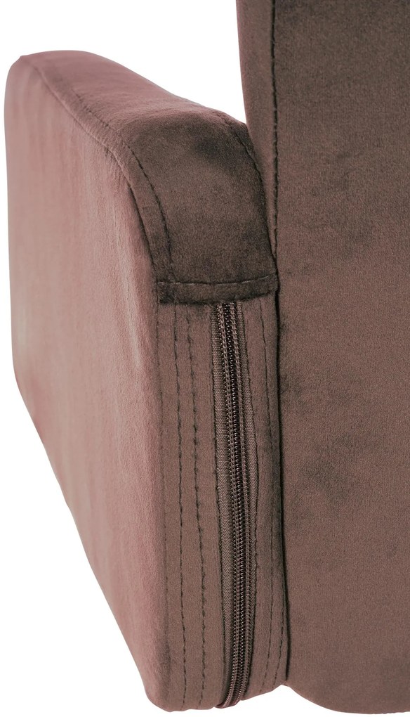 Banco de bar Los Angeles em veludo com estrutura branca 93-113 x 60 x 56 cm Castanho