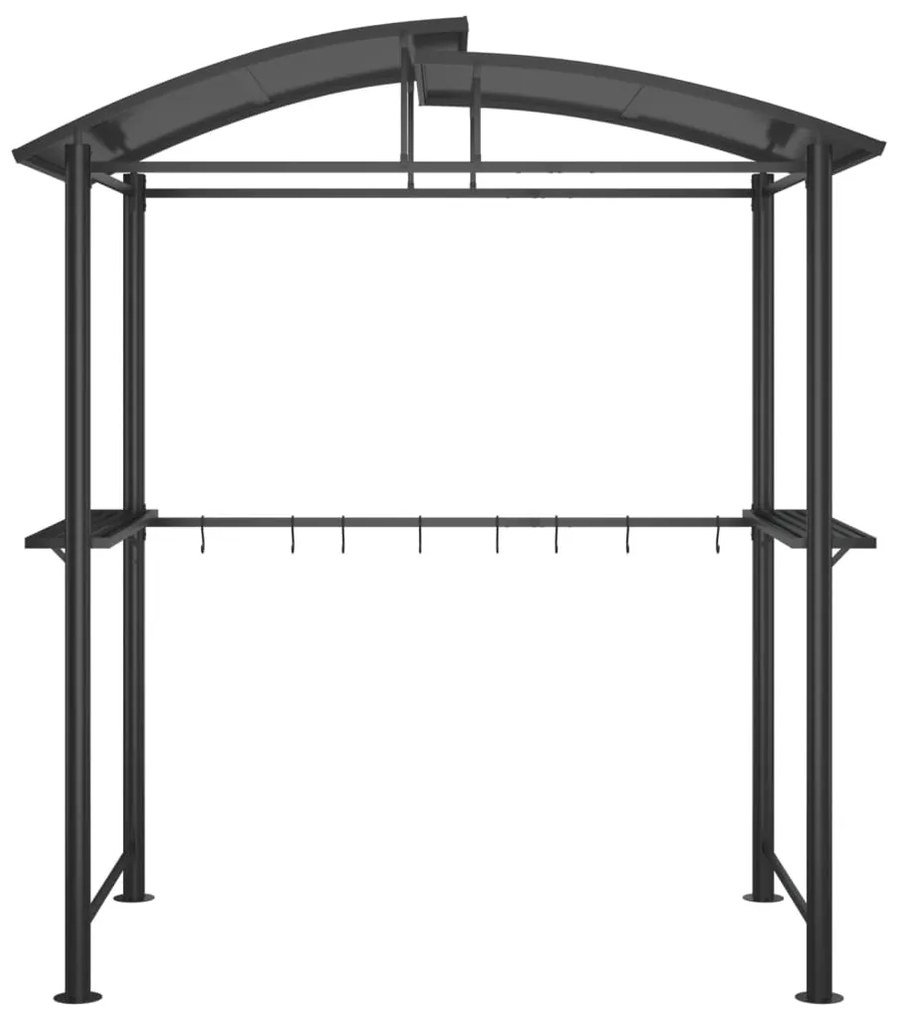 Gazebo churrasco prateleiras laterais 210x114x230 aço antracite