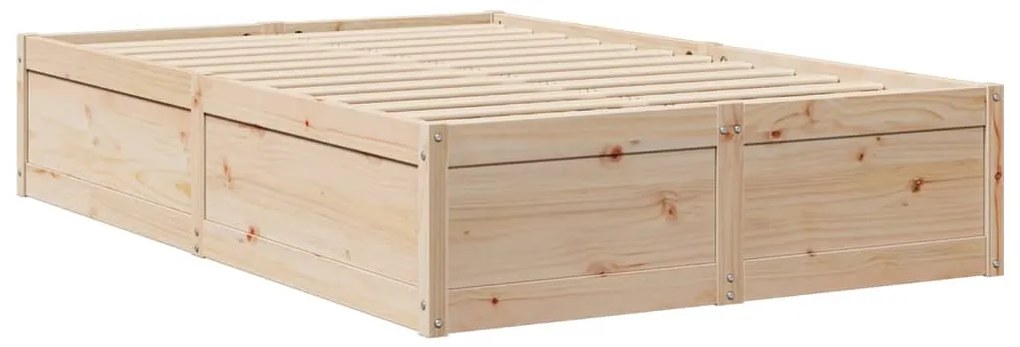 Cama com colchão 140x190 cm madeira de pinho maciça