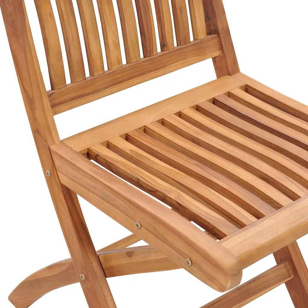 Cadeiras de jardim dobráveis c/ almofadões 4 pcs teca maciça