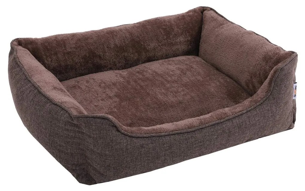 FEANDREA Cama para cachorro, cama para animais de estimação, sofá para cachorro com capa removível e lavável, para cães médios, 90 x 75 x 25 cm, marrom