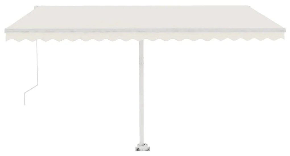 Toldo retrátil manual com LED 400x300 cm cor creme