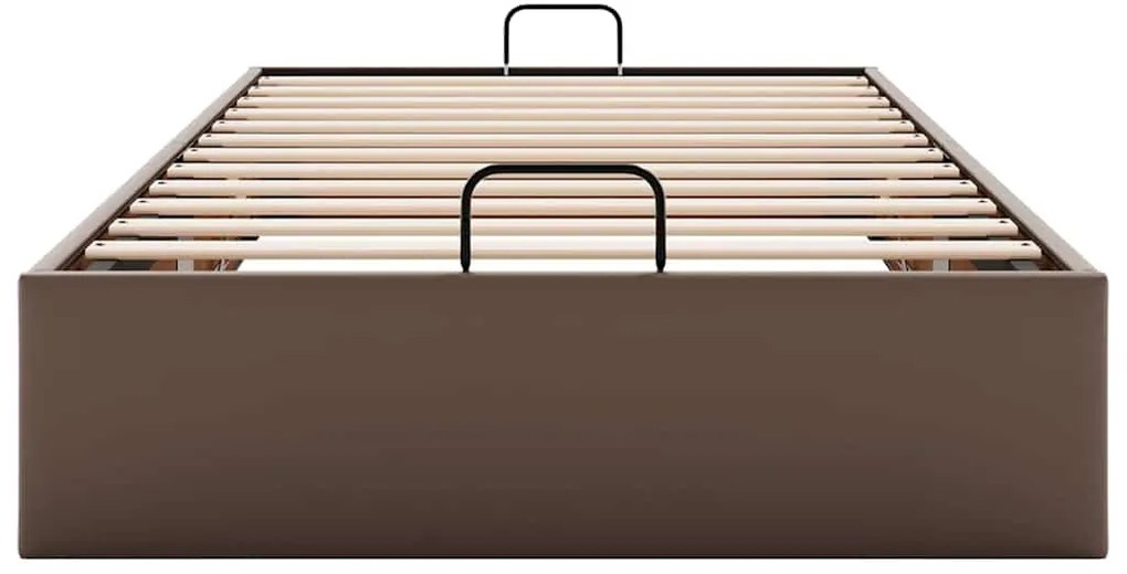 Estrutura de cama otomana sem colchão 90x200 cm castanha